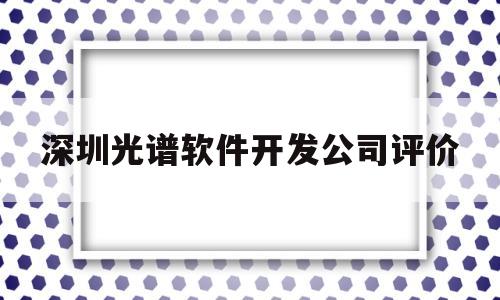 深圳光谱软件开发公司评价(深圳光谱软件开发公司评价如何)