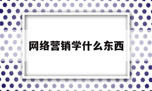 网络营销学什么东西(网络营销专业学什么就业方面)