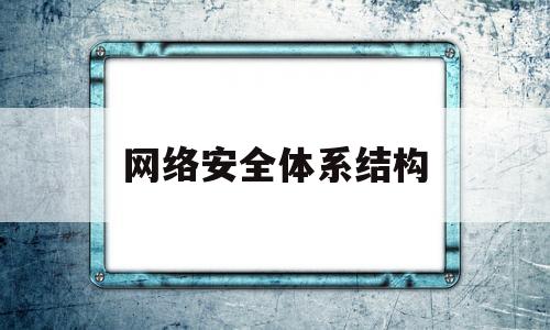 网络安全体系结构(网络安全体系结构图)