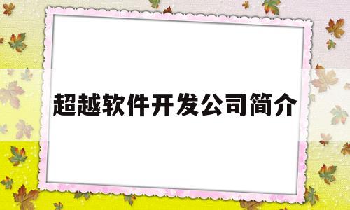 超越软件开发公司简介(超越软件开发公司简介怎么写)