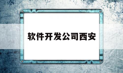 软件开发公司西安(软件开发公司西安有哪些)