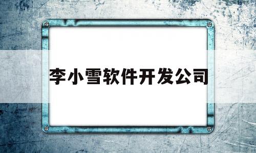 关于李小雪软件开发公司的信息