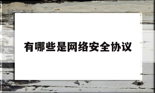 有哪些是网络安全协议(有哪些是网络安全协议的)