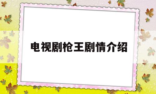 电视剧枪王剧情介绍(电视剧枪王剧情介绍大结局)