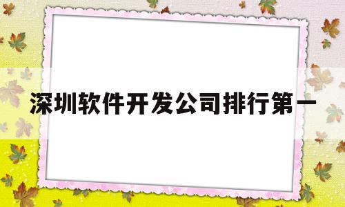 深圳软件开发公司排行第一(深圳软件开发公司排行第一名是谁)