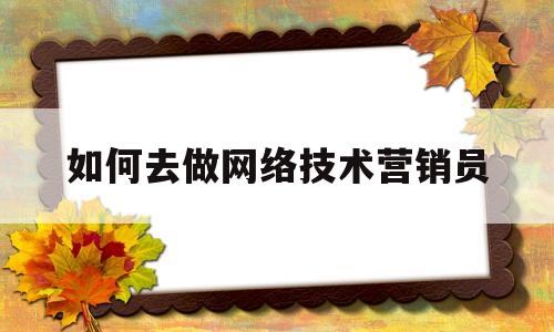 如何去做网络技术营销员(做为一名网络营销人员应该具备哪些知识和技能?)