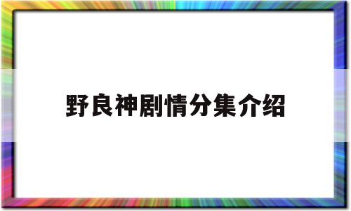 野良神剧情分集介绍(野良神第一季分集介绍)