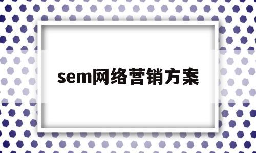 sem网络营销方案(sem网络营销方案案例范文)