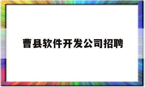 曹县软件开发公司招聘(曹县软件开发公司招聘电话)