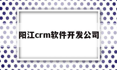 阳江crm软件开发公司(阳江crm软件开发公司怎么样)