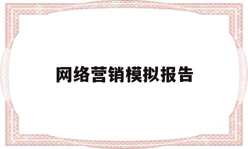 网络营销模拟报告(网络营销模拟报告怎么写)