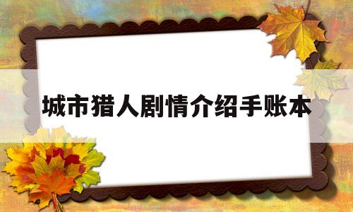 城市猎人剧情介绍手账本(城市猎人主角叫什么)