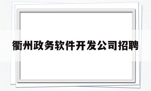 衢州政务软件开发公司招聘(衢州政务软件开发公司招聘信息)