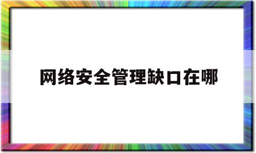 网络安全管理缺口在哪(网络安全管理缺口在哪查)