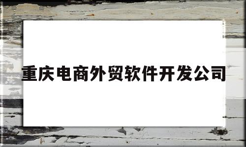 重庆电商外贸软件开发公司(重庆电子商务有限公司有哪些)