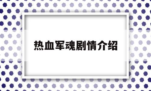 热血军魂剧情介绍(热血军魂电视剧剧情介绍)