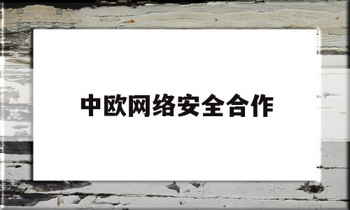 中欧网络安全合作(中欧经济技术合作协会欧盟工作委员会)