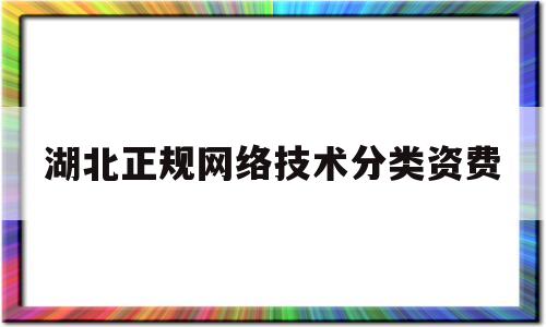 湖北正规网络技术分类资费的简单介绍