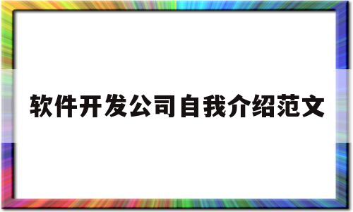 软件开发公司自我介绍范文(软件开发公司自我介绍范文模板)