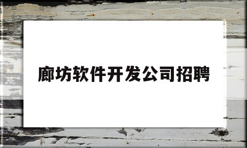 廊坊软件开发公司招聘(廊坊软件开发公司招聘电话)