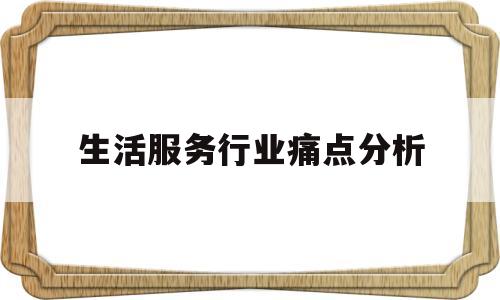 生活服务行业痛点分析(生活服务行业相对注重哪些方面的需求)