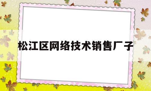 松江区网络技术销售厂子(松江企业网络营销海量曝光)