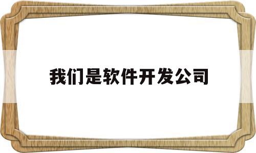 我们是软件开发公司(我们是软件开发公司的英文)