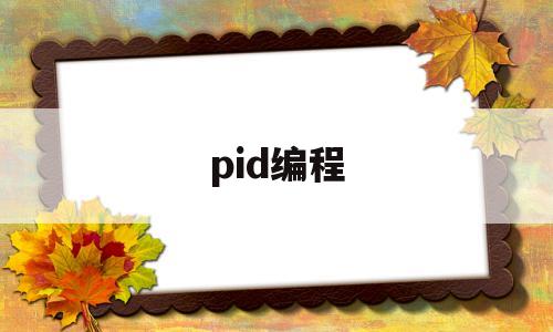 pid编程(PID编程思路)