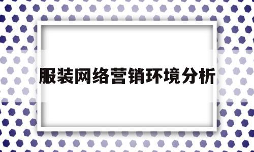 服装网络营销环境分析(服装网络营销环境分析报告)