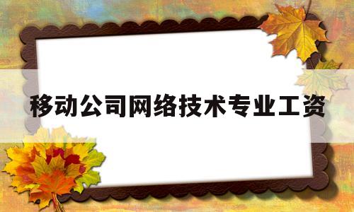 移动公司网络技术专业工资(移动公司网络技术专业工资待遇)