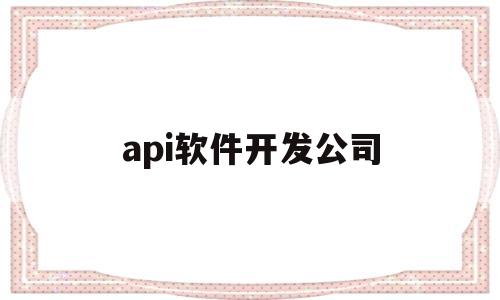 api软件开发公司(国内做app软件开发最好的公司)