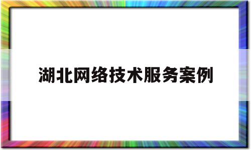 湖北网络技术服务案例(网络科技技术服务是干嘛的)