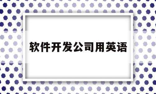 软件开发公司用英语(软件开发公司用英语怎么说)