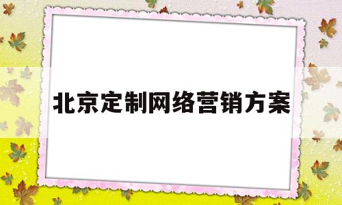 北京定制网络营销方案(网络营销的定制化有助于实现以什么为中心的营销理念)