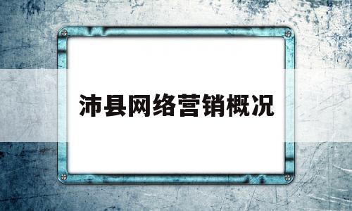 沛县网络营销概况(网络 营销)