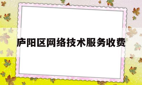 庐阳区网络技术服务收费(庐阳区网络技术服务收费标准文件)