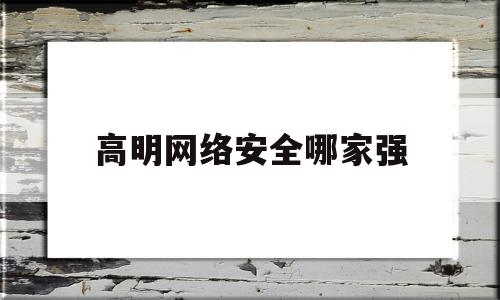 高明网络安全哪家强(网络安全公司哪家好)