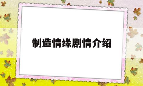 制造情缘剧情介绍(制造情缘电视剧在线观看)