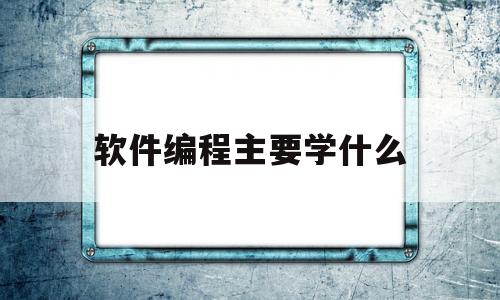 软件编程主要学什么(软件编程学什么语言)