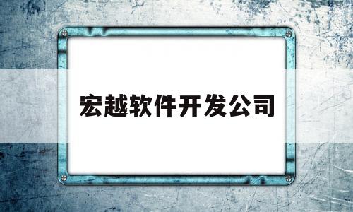 宏越软件开发公司(宏越地产公司简介)