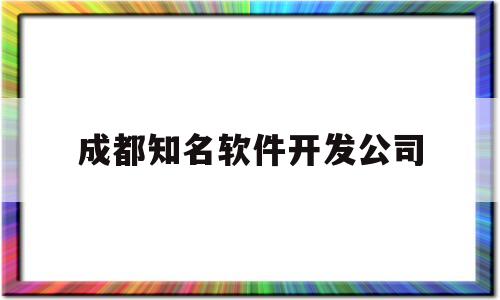 成都知名软件开发公司(四川成都软件开发公司有哪些)