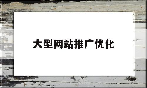 大型网站推广优化(网站推广优化怎么做最好)