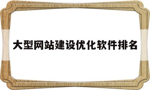 大型网站建设优化软件排名(网站建设优化哪家公司好)