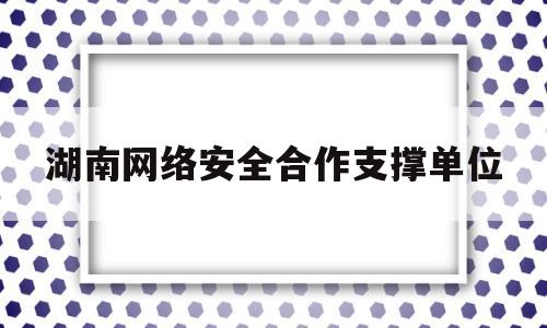 湖南网络安全合作支撑单位(湖南网络安全合作支撑单位是哪个)