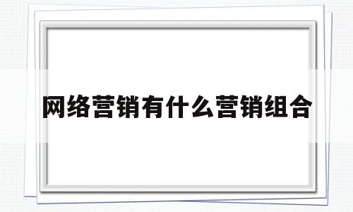 网络营销有什么营销组合(网络营销形式有哪几种)