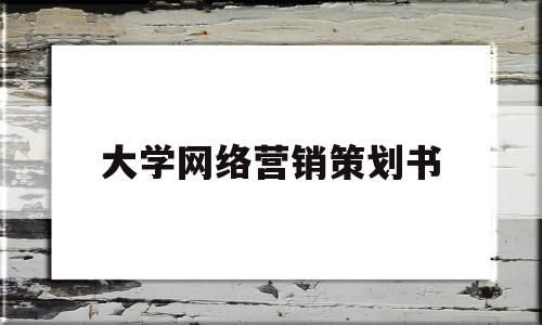 大学网络营销策划书(大学网络营销策划书范文)