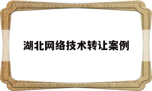 湖北网络技术转让案例(网络技术转让合同模板)