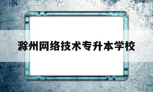 滁州网络技术专升本学校(滁州技术职业学院专升本)