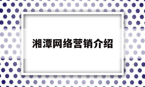 湘潭网络营销介绍(湘潭网营物联供应链有限公司)