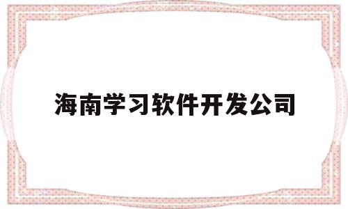 海南学习软件开发公司(海南软件学校的专业有哪些)